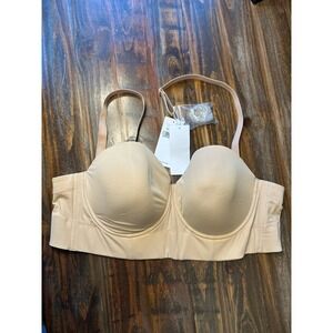 HSIA Strapless Underwire Bra 40DD Beige Built in Support Multiway‎ Remove Straps